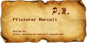 Pfisterer Marcell névjegykártya